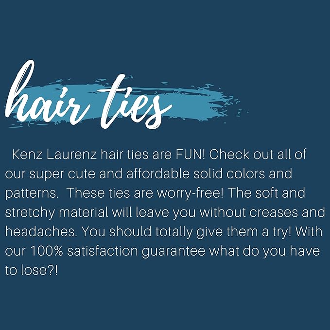 Kenz Laurenz Hair Ties 20 Elastics Ponytail Holder Set No Crease Ribbon Bands (Yellow)