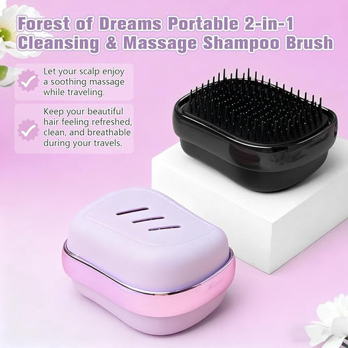 2-in-1 Scalp Massager Shampoo Brush,Scalp Dandruff Removal with Soft Silicone Bristles,Wet & Dry Scalp Care Head Scrubber Hair Washing,Comfortable for All Hair Types