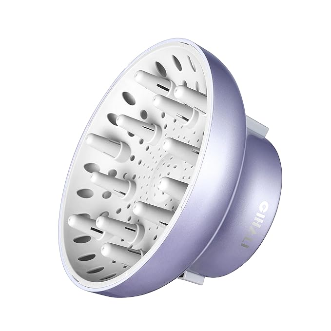 Universal Hair Diffuser “Super Sturdy” 1.7 Inch to 2.6 Inch for Natural Curly and Wavy Hair, Hair Dryer Attachment (Lavender)