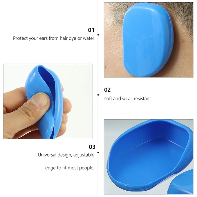10pcs hair dye earmuffs ear shower caps waterproof ear cover salon ear covers ear covers for hair drying plastic ear covers bath & bathing accessories plastic leather Spa ear muffs