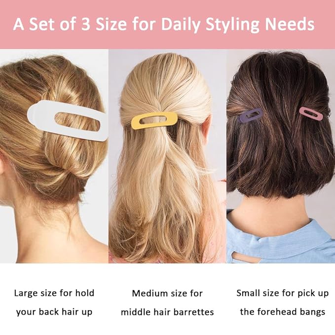 Ahoney 12 Pack Alligator & Banana Flat Hair Clips for Thin & Thick Hair - 3 Sizes Lay Down Claw Clips - Morandi