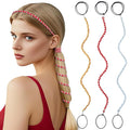 3 Packs Ponytail Holders Hair Ties for Women, Spiral Pony Tails Elastic Braided Hair Holders for Gym Swimming Sports (3pcs16"colorful19)