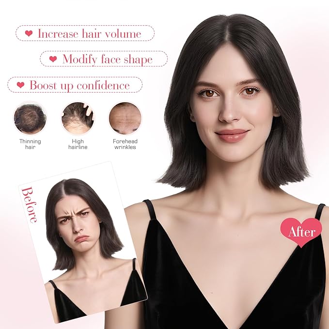 Hairro Human Hair Toppers For Women Wispy Thin Short Wiglet Hairpieces Natural No Bang Middle Part Side Bangs Hair Clip 11 Inches 14.5g #06 Light Brown