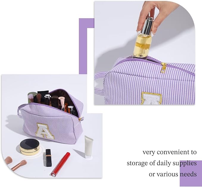 YOOLIFE Teen Girl Gifts - Birthday Gifts for 4 5 6 7 8 9 10 11 12 13 14 15 16 Year Old Girl Gifts, Gifts for Women Teen Girls Kids Sister Her, Valentines Day Gifts for Kids, Initial Girls Makeup Bag A