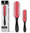 2 PCS Hair Brush for Women Men 7 Row 5 Row Curly Wet or Dry Hair Classic Styling Brushes for Natural Thick Hair, Blow Separating, Shaping Defining Curls Tools Travel Bristle Black Hairbrush