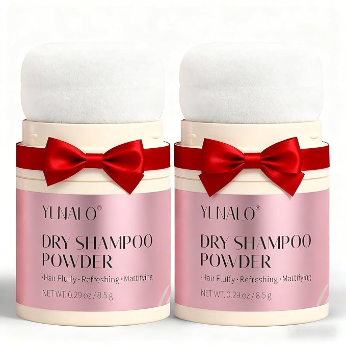 YLNALO Dry Shampoo Powder 2 Packs, Mattifying Root Fuller Looking Refreshing Hair,Non-aerosol, No White Cast, Travel Size Dry Shampoo Suitable for Women and Men,0.58Oz