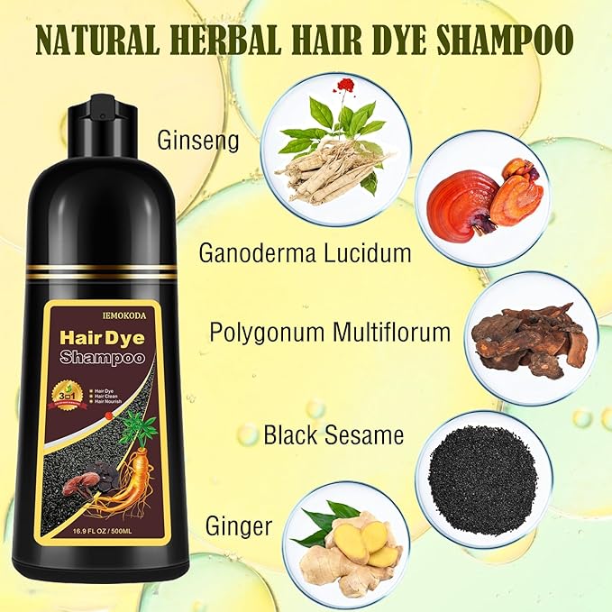Blonde Brown Hair Dye Shampoo 3 in 1 - Instant Shampoo Para Pintar el Cabello Refresh Hair Color, Herbal Shampoo Hair Dye for Women Men, Easy to Use & Long Lasting Hair Color Shampoo 16.90 oz
