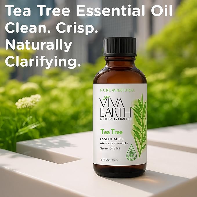 Tea Tree Essential Oil – Pure and Natural Tea Tree Aroma for Diffusers, Aromatherapy, Hair and Scalp Care, Skin Care, Massage Oils, Soap and Candle Making – with Dropper, 4 oz