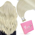 YoungSee Nano Ring Hair Extensions Human Hair Platinum Blonde 26inch Nano Bead Hair Extensions Human Hair Blonde Nano-Ring Hair Extension Blonde Nano-Link Extension Real Human Hair for Long 50s 50g