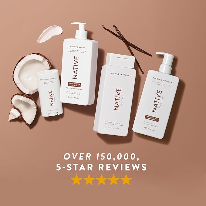 Native Deodorant Contains Naturally Derived Ingredients, 72 Hour Odor Control | Deodorant for Women and Men, Aluminum Free with Baking Soda, Coconut Oil and Shea Butter | Coconut & Vanilla