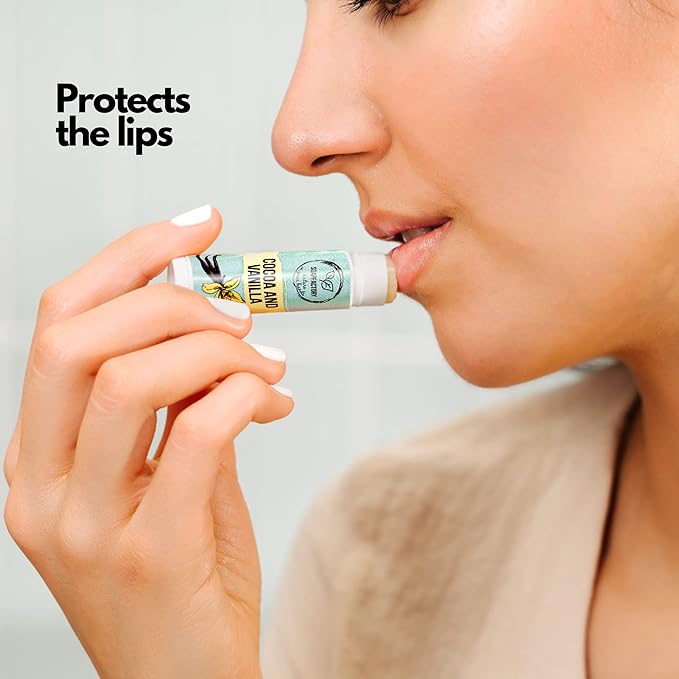 SoapFactory Natural Vanilla Lip Balm for Dry cracked Lips, Vegan, Organic Certified, Lip Care with Carnauba Wax for Women and Men, 0.17 ounce (Pack of 5)