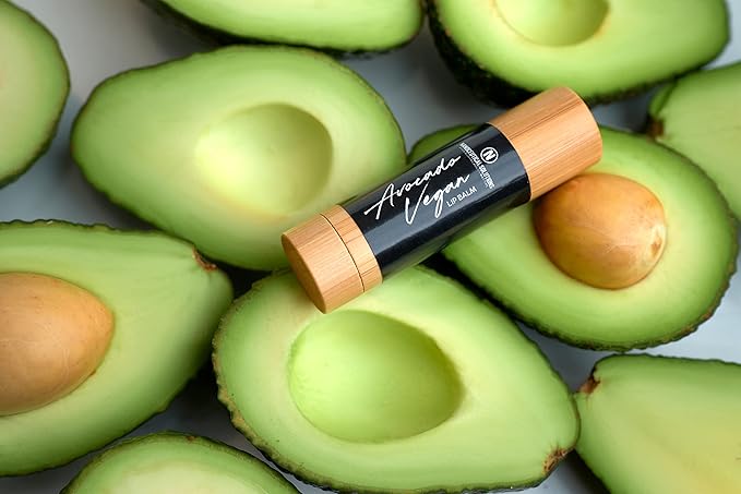 AVOCADO VEGAN LIP BALM, Clean, Light, Highly Nutritious Avocado & Shea Butter Lip Balm, Penetrates Deep Tissue and Protects Chapped Dry and Sore Lips.