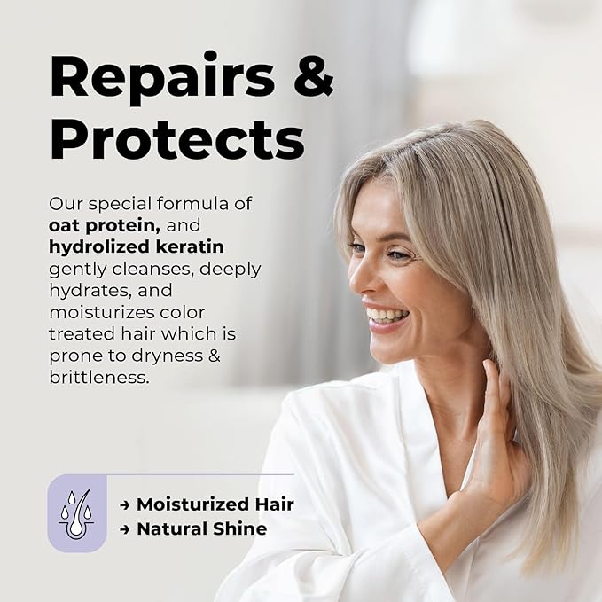 Purple Shampoo for Blonde Hair Women & Men – Blonde & Silver Hair Toning – Sulfate-Free Anti-Brass Purple Shampoo for Blondes, Highlights & Color-Treated Strands – 8oz