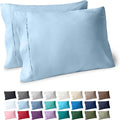 Bare Home Microfiber Pillow Cases - Standard/Queen Size Set of 2 - Cooling Pillowcases - Double Brushed - Light Blue Pillowcases 2 Pack - Easy Care (Standard Pillowcase Set of 2, Light Blue)