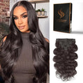 Clip in Hair Extensions Real Human Hair Body Wave 2 Dark Brown Clip in 100% Brazilian Remy Human Hair Extensions 8pcs Per Set with 18 Clips Double Weft 16 Inch 90g/3.6oz