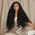 MEIMEI 250 Density Wear and Go Glueless Wigs Human Hair Pre Cut Bleached Knots Loose Wave 5x5 HD Lace Closure Wigs Human Hair Pre Plucked, No Synthetic Blend No Tangle No Shedding Triple Lifespan 3X