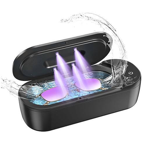 Ultrasonic Jewelry Cleaner, 48KHz Ultrasonic Cleaner Machine with Digital Timer, Dual Cleaning Modes, 304 Stainless Steel Tank for Jewelry, Eyeglasses, Rings, Retainers, Dentures Black