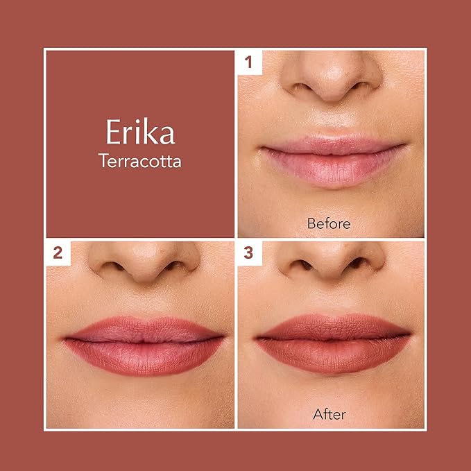 Thrive Causemetics Lip Filler Long-Wearing + Plumping Lip Liner, Shea Butter Hydrating Lip Plumper Retractable Lip Liner Pencil, Built In Sharpener, Vegan & Cruelty Free, Erika (Terracotta)