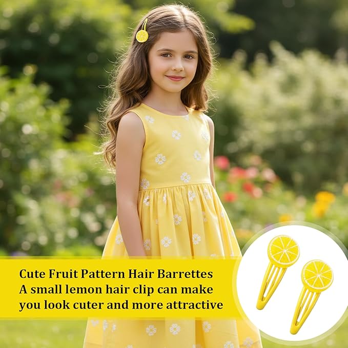 25 Pcs Lemon Slice Snap Hair Clips for Women, Stylish Bangs Side Hairpins Creative Barrettes Hair Accessories for Women Girls