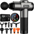 TOLOCO Massage Gun, Deep Tissue Back Massage for Athletes for Pain Relief, Percussion Massager with 10 Massages Heads & Silent Brushless Motor, Christmas Gifts for Women, Men, Grey