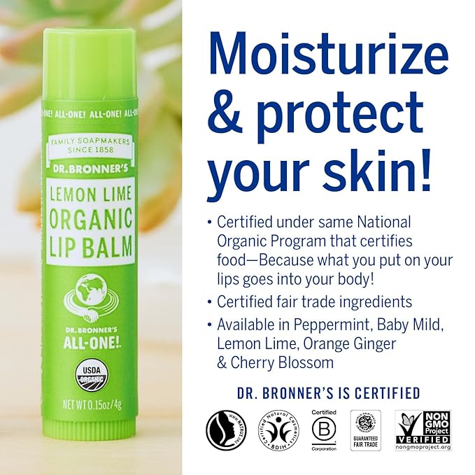 Dr. Bronners Lemon Lime Lip Balm, 4 GR