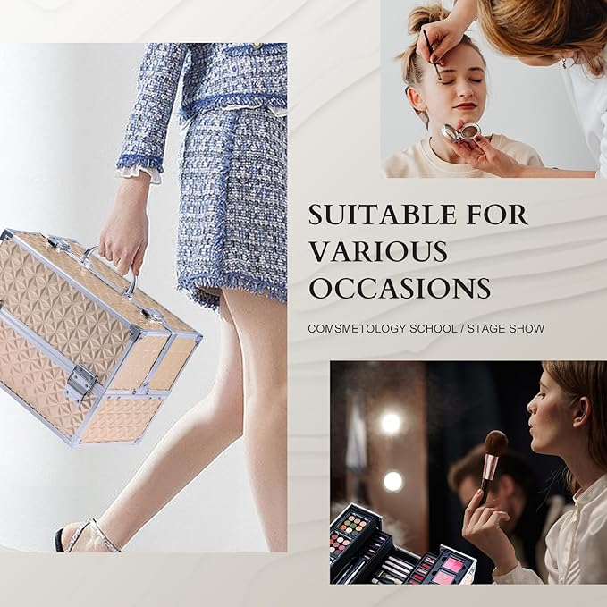 Color Nymph Professional Makeup Kits For Girls, Teenage Girls Makeup Kit with Storage Case Make Up Kit For Women Cosmetics Full Kit, Individual Packing Eyeshadow Blush Lipstick Mascara etc -Gold