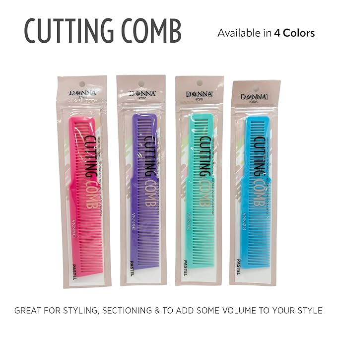 DONNA Cutting Comb – Precise Haircut & Sectioning Tool – Dual-Sided Fine & Wide Teeth Tail Comb for Layering, Thinning & Styling Wet or Dry Hair (PURPLE)