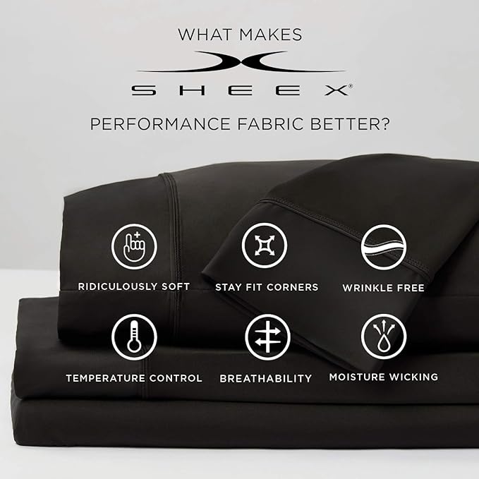 SHEEX Original Performance Cooling Pillowcases, Ultra-Soft Standard Pillowcase Set, 2 Cooling Pillow Covers, Carolina Blue
