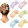 French Flat Hair Clips for Women 6pcs Hair Claw Clips for Thick or Thin Hair Matte Claw Clips for Girls Barrettes Non-Slip Strong Hold Hair Accessories for Women (Ice Cream)
