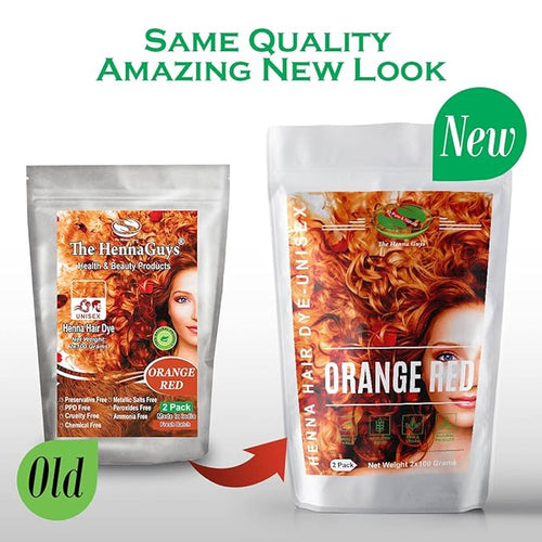 2 Packs Of Red/Orange Henna Hair & Beard Color/Dye 100 Grams - Natural Hair Color, Plant-based Hair Dye - The Henna Guys