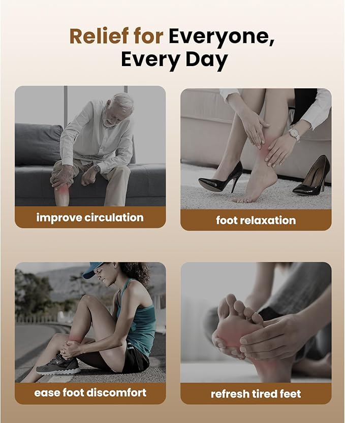 BOB AND BRAD Foot Massager with Heat,Shiatsu Deep Kneading Electric Feet Massager Machine for Plantar Fasciitis, Men Size 12
