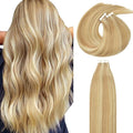Lacer Hair Extensions Real Human Hair Tape in Silky Straight Golden Blond to Platinum Blonde Tape in Extensions Human Hair 24 Inch 50G 20Pcs Tape Ins