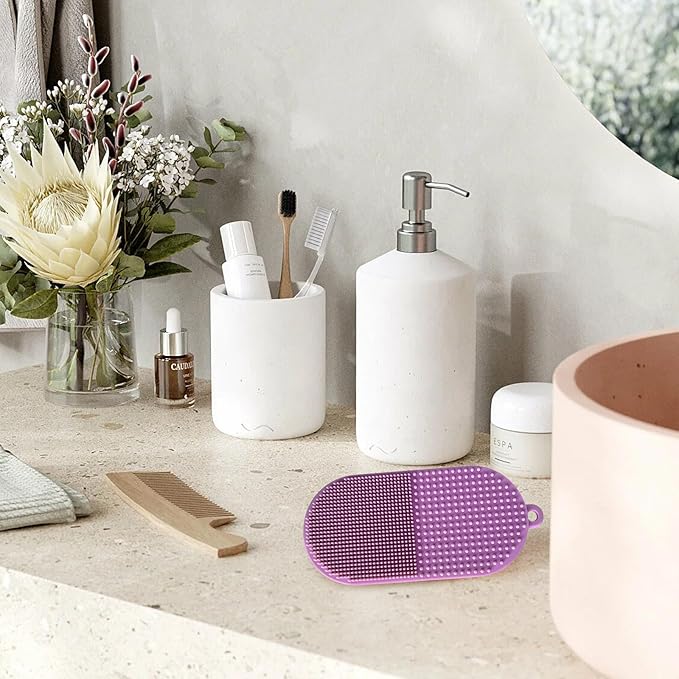Silicone Hair Massager Wash Brush Shampoo Brushes + Face Scrubber Face Mask Brush Exfoliating Cleansing Facial Makeup Exfoliator Blackhead Skin Care Tool Comfort Wet & Dry Use for Women Men