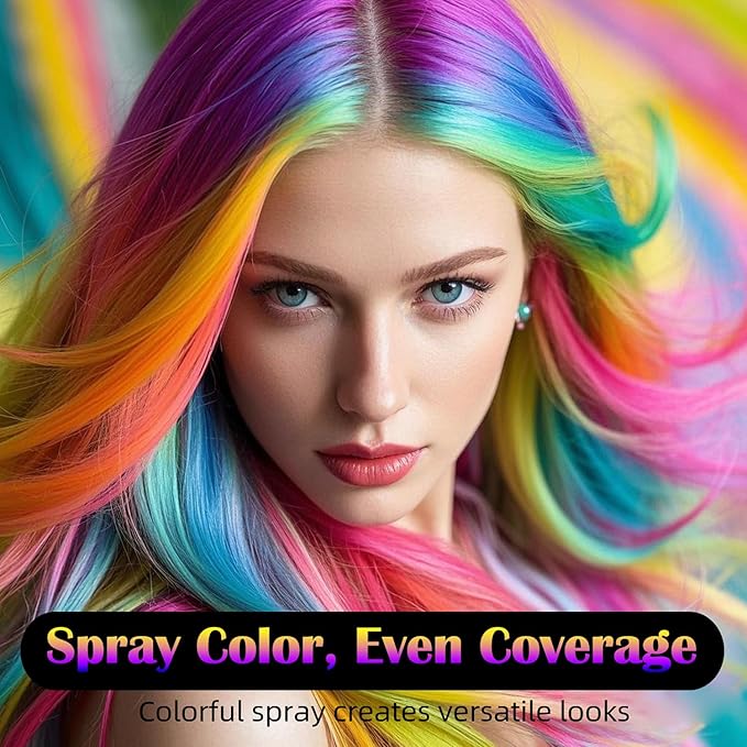 Pink Hair Spray, Temporary Hair Color Spray for Women, Men, Kids, One-Time Use Washable Hair Dye, Natural Hair Color Wax for Christmas, Hallowen, Cosplay, Festival Party Costume Makeup, DIY (Pink)
