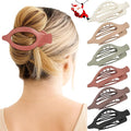 6 Packs Flat Claw Clips for Women, French Flat Hair Clip, Matte Curved Hair Claws Clip for Thin Thick Hair, Lay Down Claws Clips, Durable Strong Hold Hair Clip, Christmas Gifts (Wine Red)