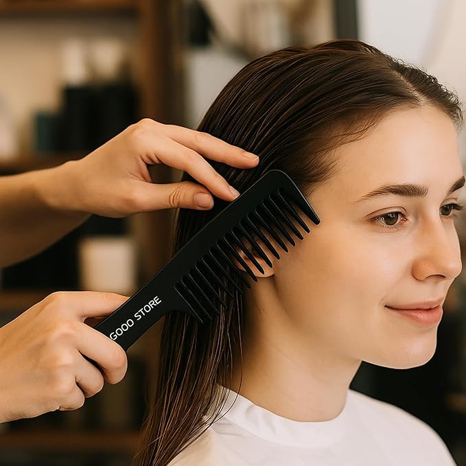 Leaf Flower Phyto-Molecular Oil 4 oz & The Good Store Wide Tooth Comb Detangles Wet or Dry Hair