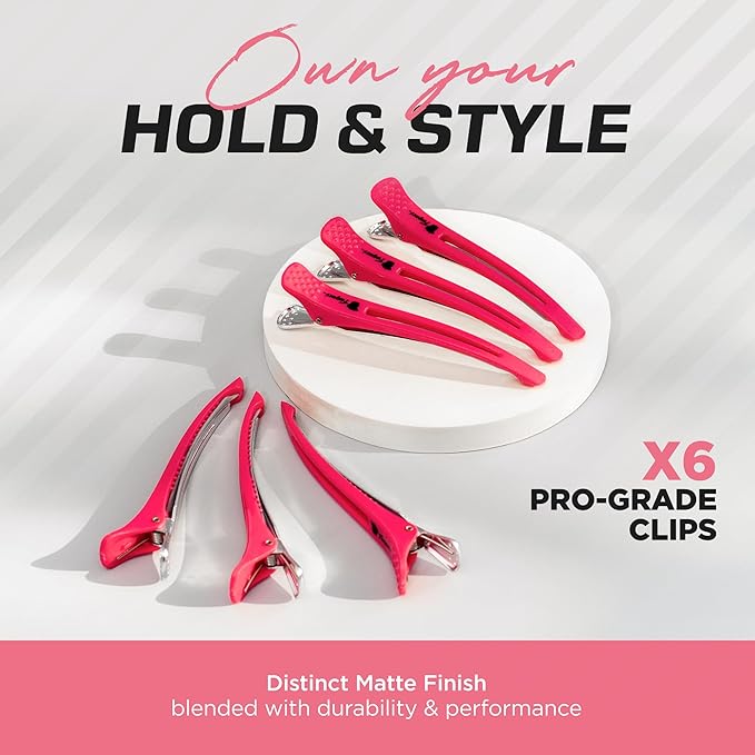 Fagaci Firm Grip Hair Clips with Silicone Band - Duckbill Alligator Clips for Long Hair Styling, Sectioning, and Salon Use