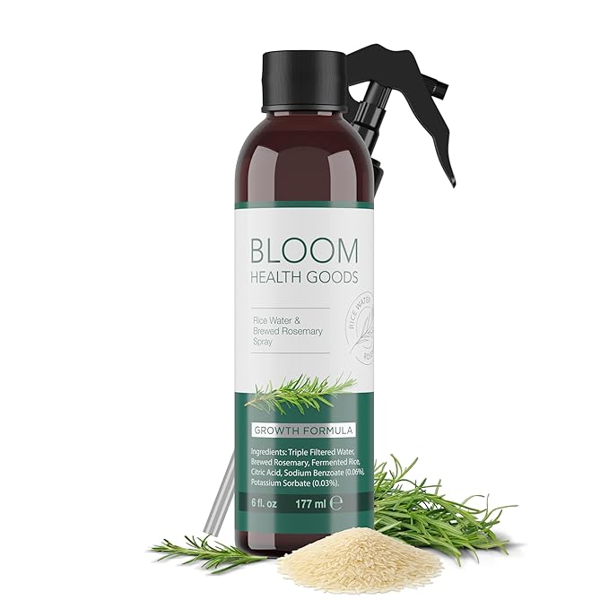 Rosemary & Fermented Rice Water Hair Growth Spray – Whole Plant Natural Ingredients for Strong, Healthy Hair (6 oz)
