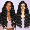 210% Density 13x6 Full Lace Frontal Wigs Human Hair 12A Body Wave Brazilian Virgin Human Hair Pre Plucked HD Transparent Lace Glueless Wigs Human Hair with Baby Hair 26 Inch