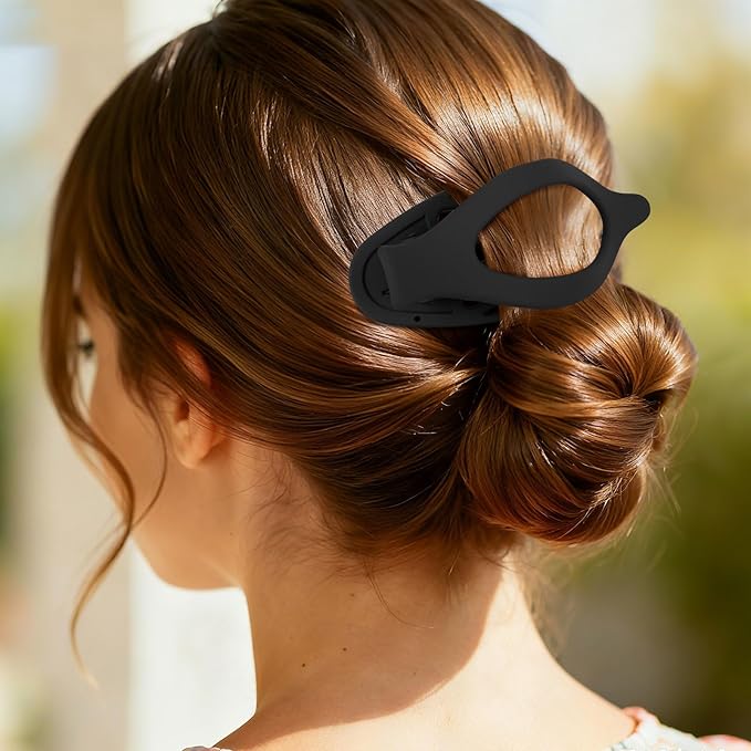 12 Pack French Flat Hair Clips for Women Matte No Crease Flat Claw Clips Curly Hair Clips Strong Hold No-Slip Claw Barrettes for Thick Thin Hair