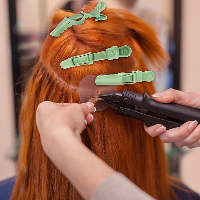 30 Pack Green Alligator Hair Clips for Styling Sectioning Large Salon Pro Hair Clips for Barber Hair Coloring, Cutting, Sectioning Big Gator Clips Hair Styling Accessories for Women Men