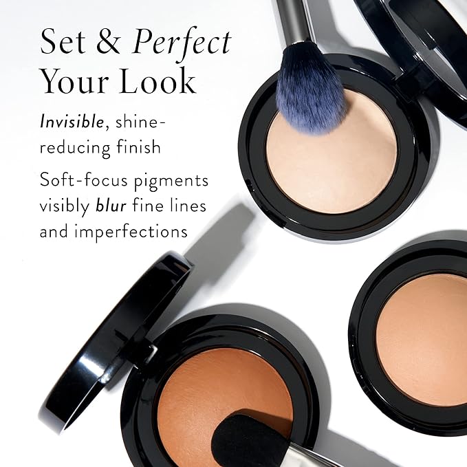 LAURA GELLER NEW YORK Baked Blurring + Setting Powder, Translucent Makeup Setting Powder For Soft-Focus Finish, Minimize Fine Lines and Pores, Light/Medium
