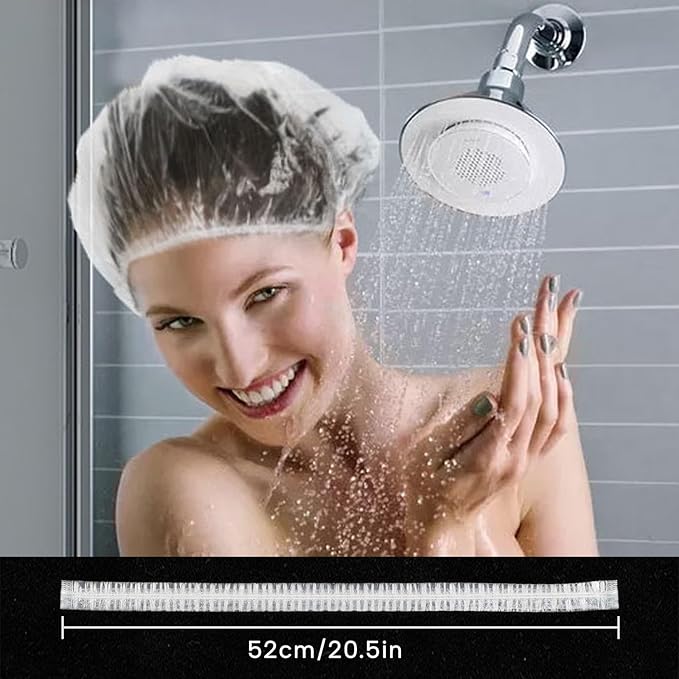 Years calm 50PS Disposable Shower Caps, Plastic Clear Shower Caps, lengthening and thickening Hair Caps for Hair dyeing assistance, Hotel and Hair Salon, Home Use, Portable Travel (Size 20.5"/52cm）