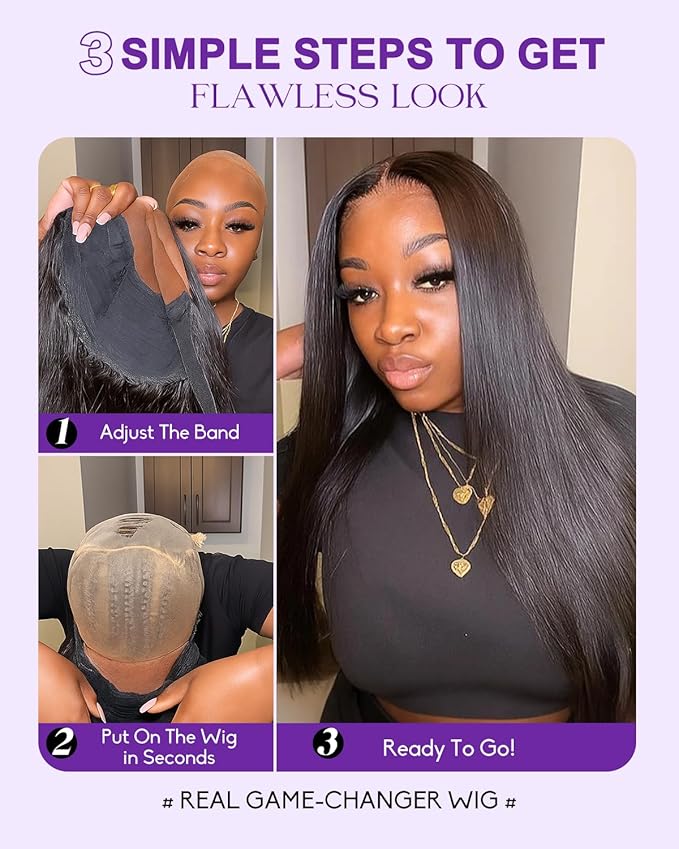 9x6 SKINLIKE Real HD Lace Closure Wig, Straight 180% Density 0.10mm Ultra-thin Swiss Lace Pre-plucked Bleached Small Knots With Baby Hair Glueless Wigs Human Hair 18 Inch