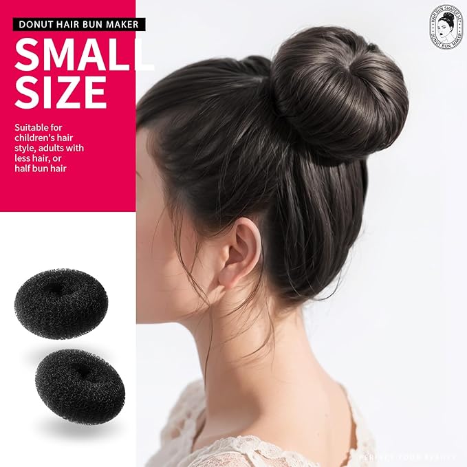 Teenitor Hair Styling Kit: 5 Bands, 20 Bobby Pins, 7 Chignons (2 Small, 2 Medium, 1 Large, 1 Extra-Large), Black