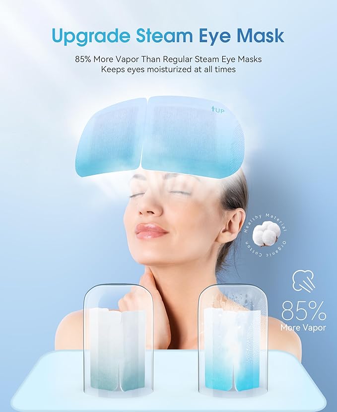 LC-dolida 7 Packs Steam Eye Mask, Hyaluronic Acid Formula Auto Heated Eye Mask for Dry Eyes SPA Warm Sleep Eye Mask Cornea Care Rest Self Heating Eye Mask Business Trip Party Favors Supplements