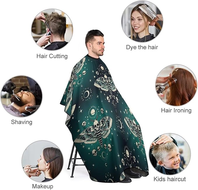 Professional Anti Static Hair Cutting Cape with Elastic Buckle, Waterproof Salon Cape for Coloring/Perming/Styling