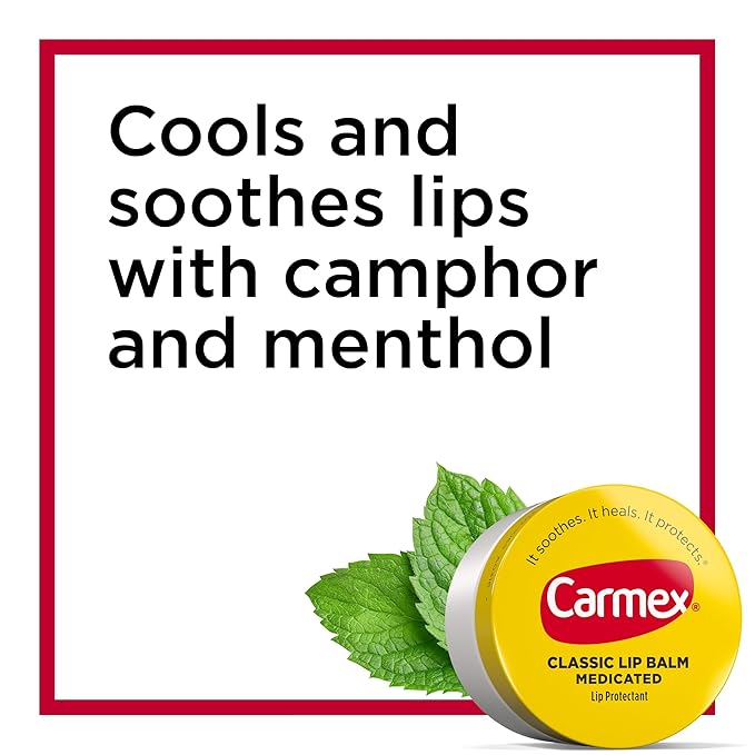 Carmex Medicated Lip Balm Jar, Lip Moisturizer for Dry, Chapped Lips, 0.25 OZ - (5 Packs of 3)