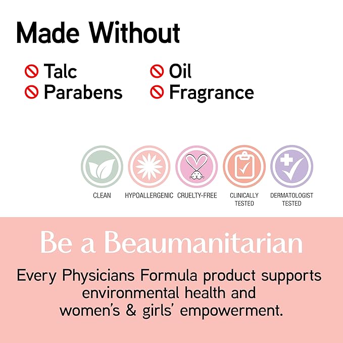 Physicians Formula Mineral Wear Talc-Free Airbrushing Pressed Powder, Full Coverage Mineral Face Powder for Sensitive Skin – Creamy Natural