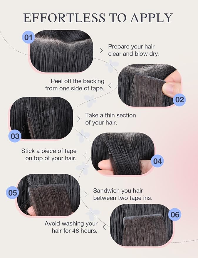 DOORES Invisible Hair Extensions Real Human Hair Tape in Invisi Edge, Dark Brown to Chestnut Brown 10 Injection Tape-ins with 10 Injection Tape-ins 50g 14 Inch, Tape in Extensions